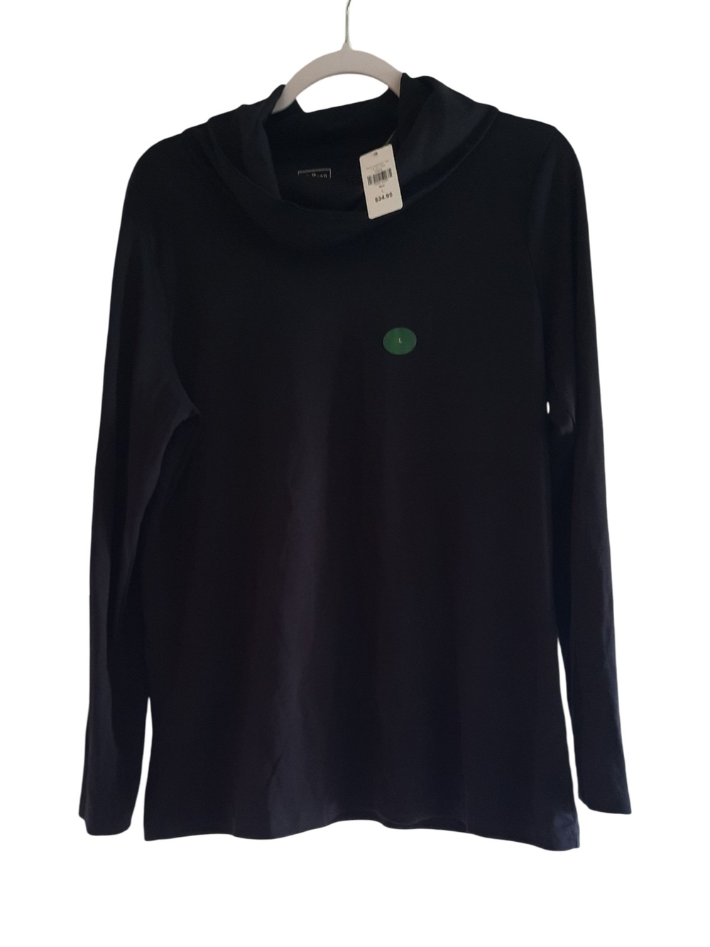 L.L. Bean Black Long Sleeve Cowl Neck Top